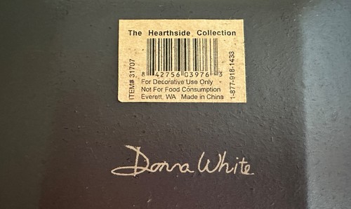 Donna White painted Plate SHEEP 6 inch square, Hearthside Collection, brown/tan - Picture 5 of 5