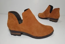 Sorel Boots Womens 8 Lolla Cut Out Bootie Brown Suede Leather Ankle Bootie
