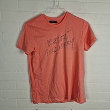 Diesel Industry Womens Orange Tee T-Shirt Crew Neck Short Sleeve Size Medium UK