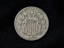 1883 USA scudo cinque centesimi-scavo sul numero 5