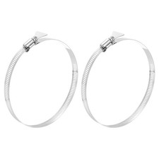 2pcs 5.1"-6" (130-152mm) Adjustable 304 Stainless Steel Worm Gear Hose Clamp