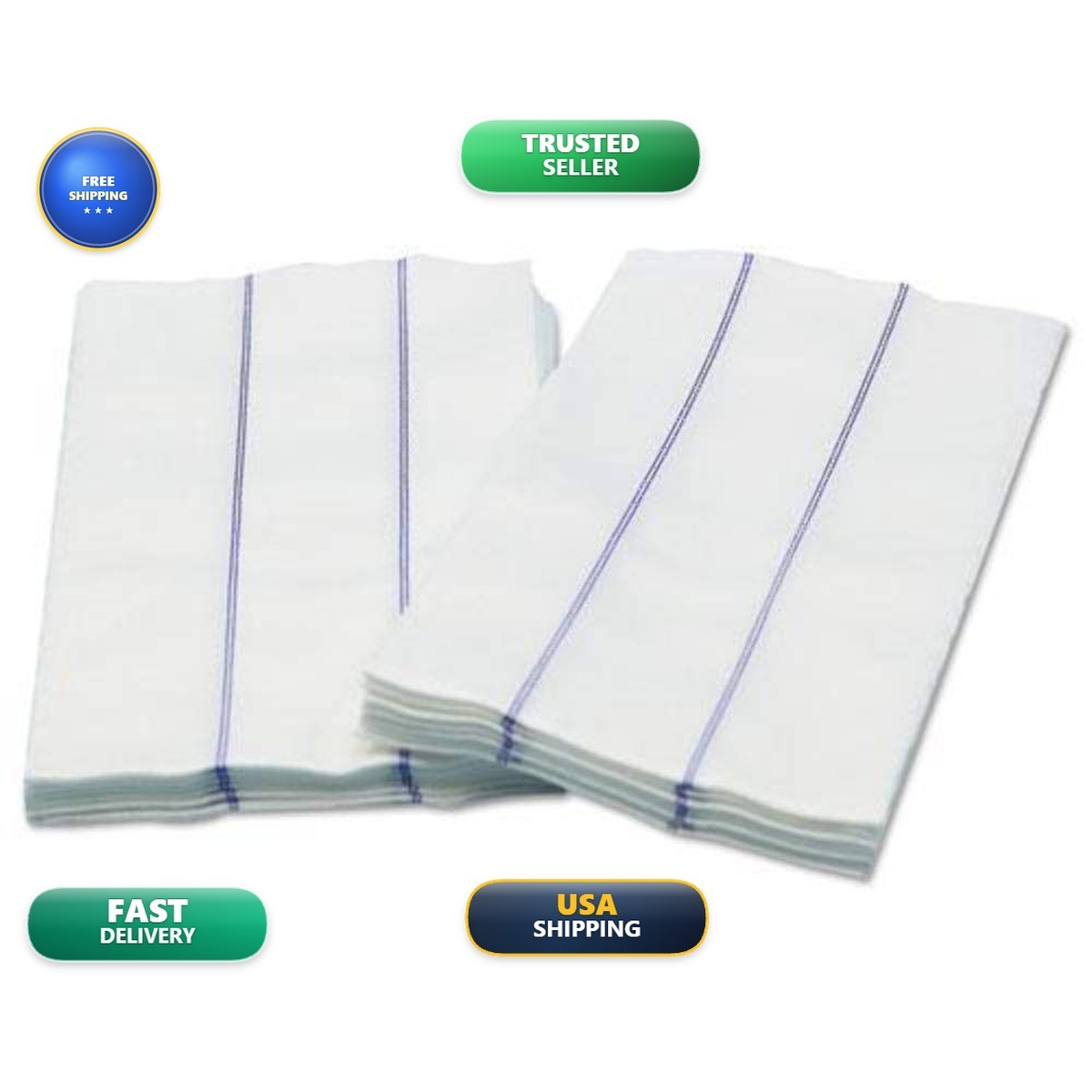 Cascades PRO Tuff-Job Foodservice Towels 1/4 Fold 13 x 24 White/Blue 72/Carton