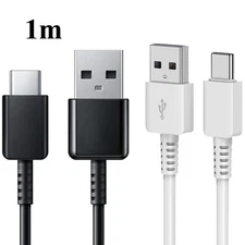 1M USB-A To USB-C Charger Cable Type C Cord For Samsung Android Black/White