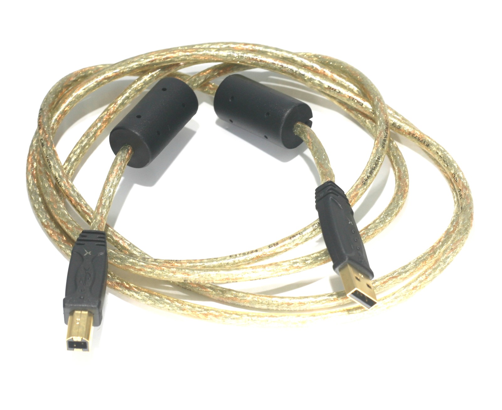 USB 2.0 Cable A-B 6FT Premium USB Cable Gold Dual Ferrites
