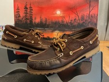 Timberland Men's Boat deck Shoes Leather&suede brown UK 10 3 eye chunky soles
