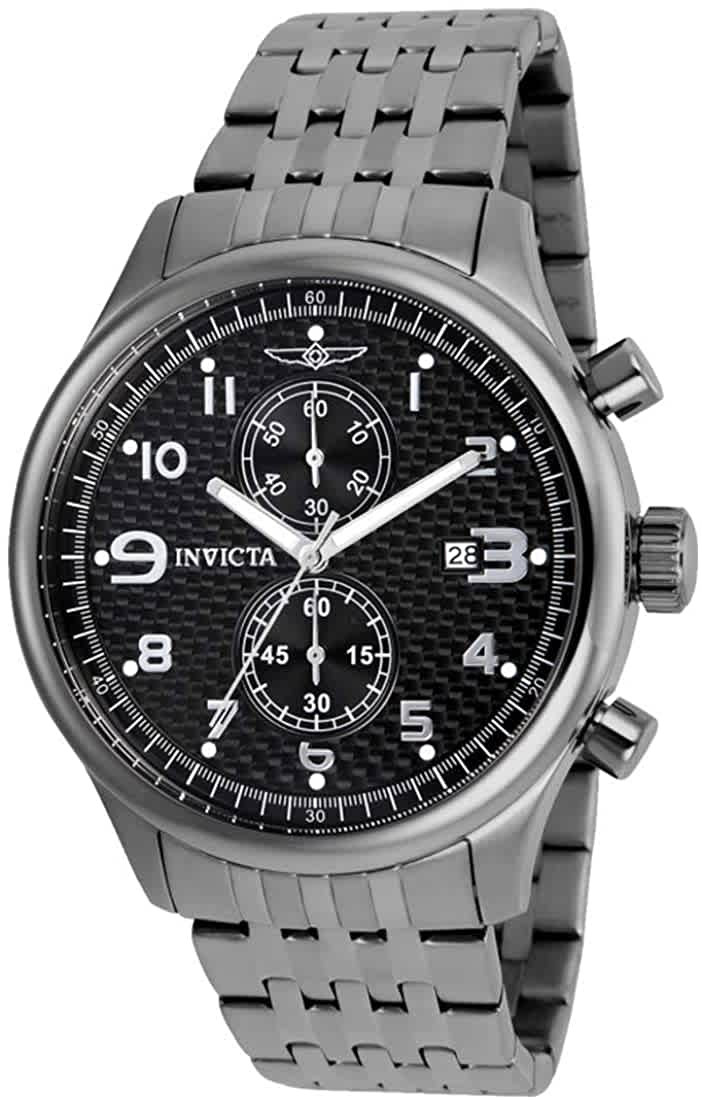 Часы Invicta II Collection с двойным часовым механизмом и черным циферблатом 0368