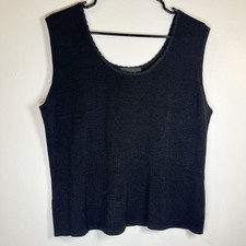 August Silk Vintage Womens 100% Silk Black Ri...