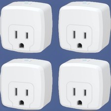 HBN 4Pcs Mini Smart WiFi Plug With Timer Work with Alexa/Google Home ETL Listed