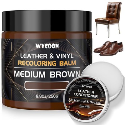 WYCOON Leather Recoloring Balm & 100ml Mink Oil Conditioner
