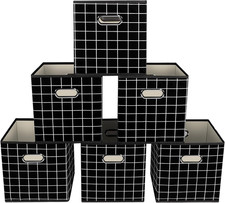 Yunkeeeper Storage Bins Cubes, Fabric Cube Organizer with Handle, Foldable Cube