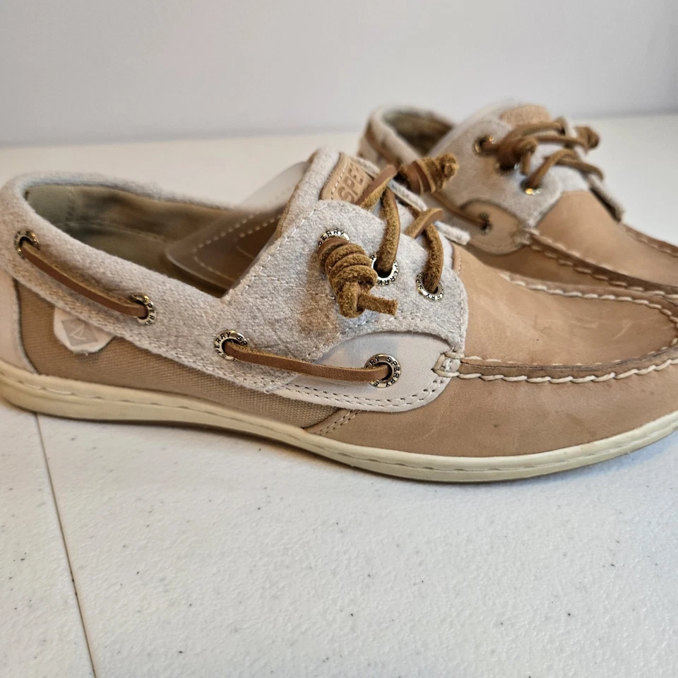 Zapatos de barco Sperry Top-Sider 82426 Songfish lana lino para mujer EE. UU. 6,5 M 2 tonos Foto 2 de 4