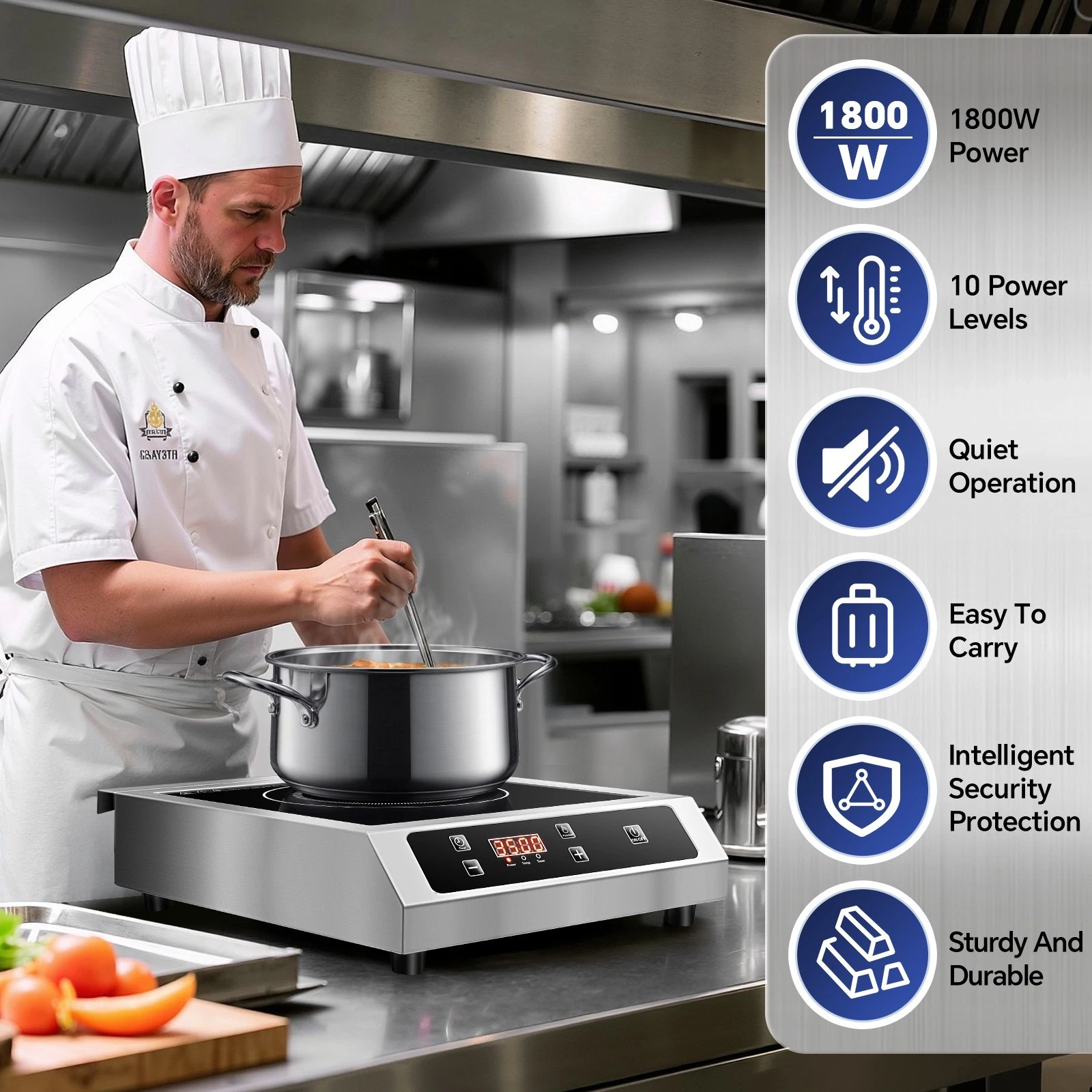 Zomagas Portable/Commercial Induction Cooktop 1800W Countertop Burner Hot Plate
Opens in a new windo