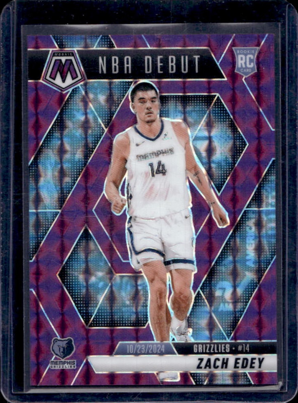 2024-25 Mosaic Zach Edey RC Purple NBA Debut #65/99 Grizzlies