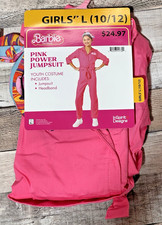 Barbie Movie Pink Power Jumpsuit Halloween Costume for Children Size L 10-12