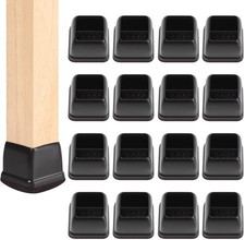 24 Pcs Square Chair Leg Floor Protectors with Felt, Silicone Felt Furniture P...