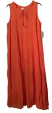 Naif Ladies Tier Sundress-Size XL-Orange-Sleeveless-New
