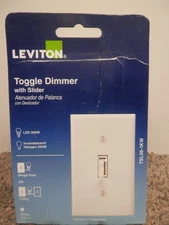 Leviton Toggle Dimmer with Slider 3-Way 1-Pole White 600W TSL06-1KW