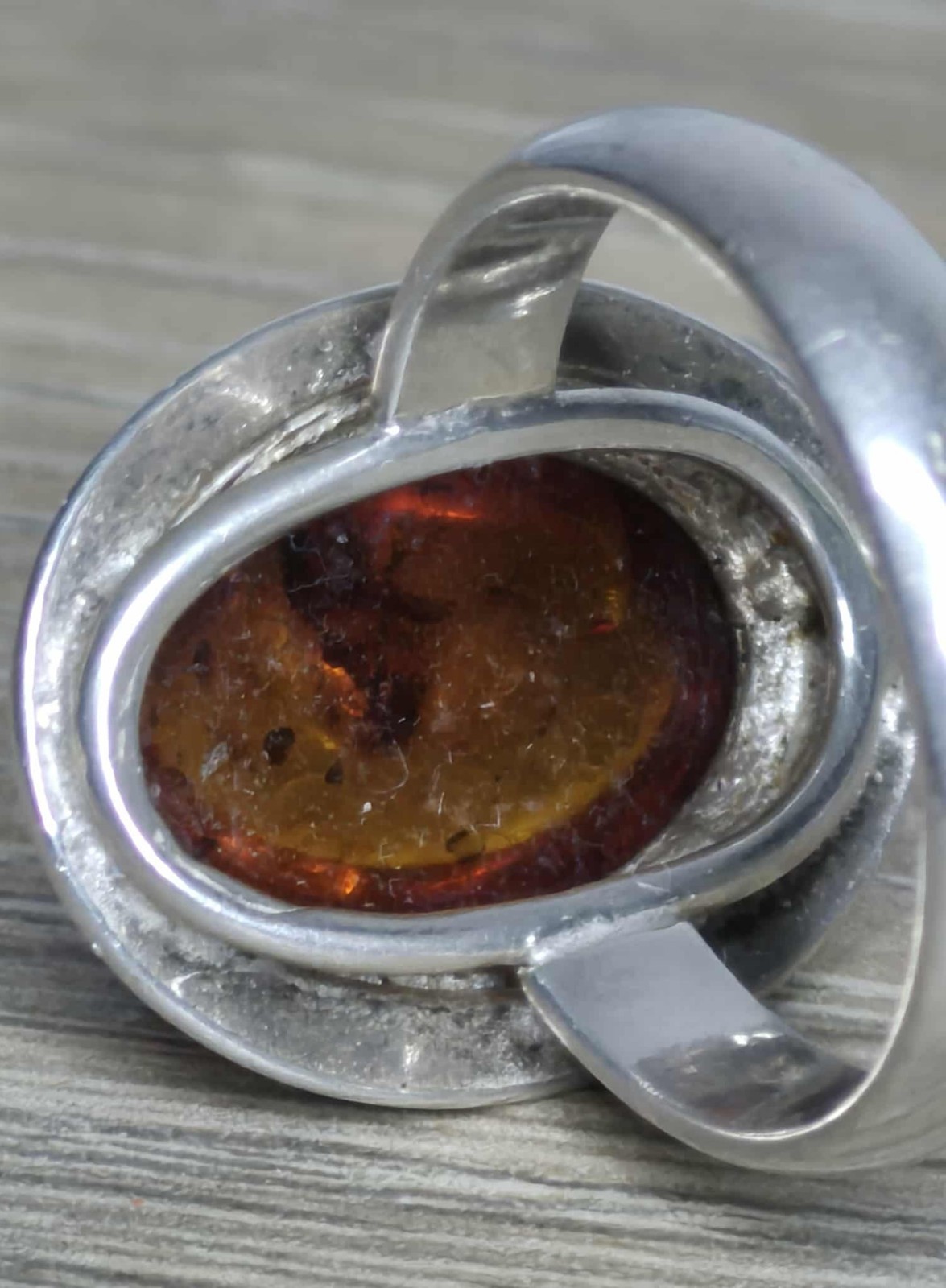 Baltic Amber Ring 925 Solid Silver Size L lovely … - image 9