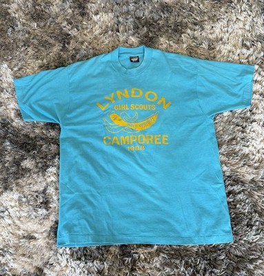 Vintage 1988 Lyndon Girl Scouts Camporee TShirt XL Screen Stars Best Blue USA