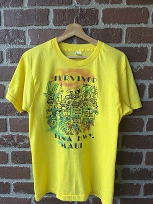 Vintage Hana Hi Way Survivor Hawaii T-Shirt 80s Palm Tees Maui Tourist Tee