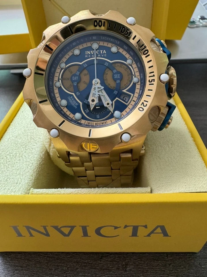 Invicta Venom Reserve 27791 Swiss Gold Quartz raro 51 mm - Immagine 3 di 4