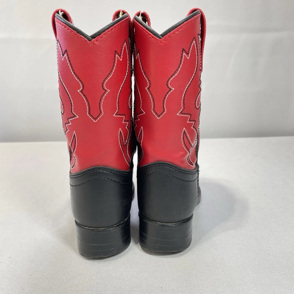 Botas de Vaquero Smoky Mountain Niños Western Dos Tonos Negras y Rojas TALLA APROXIMADA 13 Foto 4 de 4