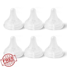 Spectra Pacifiers Silicone 6pk Slow Flow Nipples for Baby Bottles L