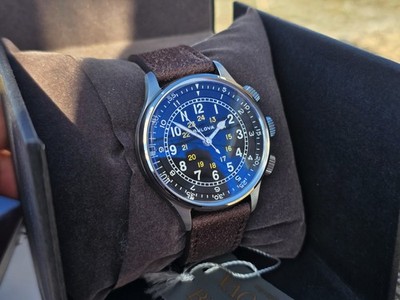 BULOVA PILOT A15 96A245 BOX PAPERS & TAG ANNO 2025 - AUTOMATIC STEEL WATCH