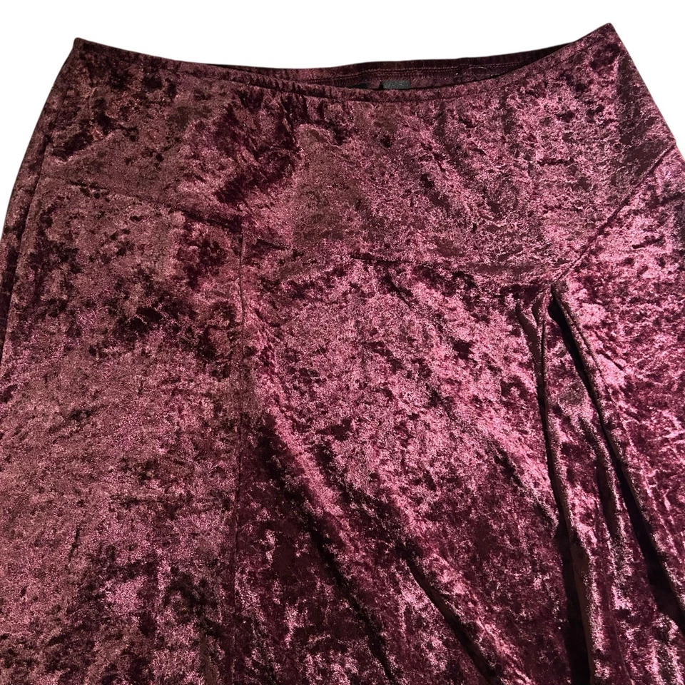Purple Velvet Burnout Midi Skirt MED 8/10 Apostrophe Whimsigoth Fairy Grunge Y2K - Image 3 of 4