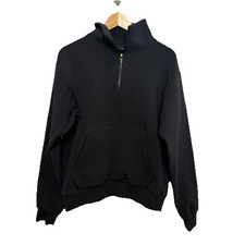 NOBULL Women s Small Long Sleeve Pullover Sweatshirt Black 1/4 Zip Turtleneck