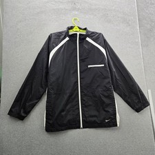 VINTAGE Nike Men Jacket XXL Black Track Windbreaker Mesh Activewear 90s