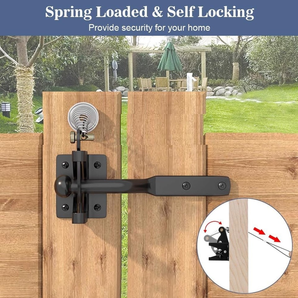 Self Locking Gate Gravity Latch Carbon Steel Auto Gate Latch Garden ...
