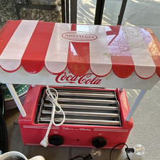 Nostalgia Hot Dog Roller Grill Flat Top 8 Hot Dogs 6 Buns Model HDS248COKE