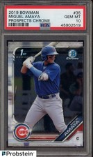 #7 2019 Bowman Chrome #35 Miguel Amaya Chicago Cubs RC Rookie PSA 10 GEM MINT
