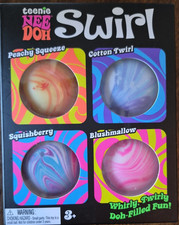 NEW 4 pack Schylling NeeDoh SWIRL TEENIE Squeeze fidget Ball Blue Pink Purple