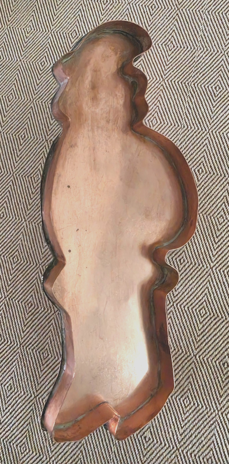 VINTAGE MICHAEL BONNE LARGE HANDMADE SANTA COPPER COOKIE CUTTER 9" SIGNED EXC