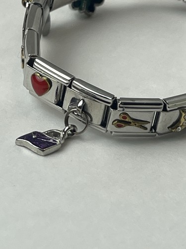 💥Vtg Charm Bracelet Loaded Letter F Purse Coffee Scissors LOOK! 1 Day Ship!👍 - Picture 2 of 10