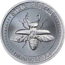 Intaglio Mint 1 Ounce Silver Stag Beetle - STOCK 97.00 per troy oz