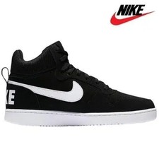 Nike Court Vision Mid Black & White High-Top Sneakers Official