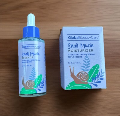 Set of 2 Global Beauty Care Snail Mucin Serum & Moisturizer-1.7 Oz Each-New