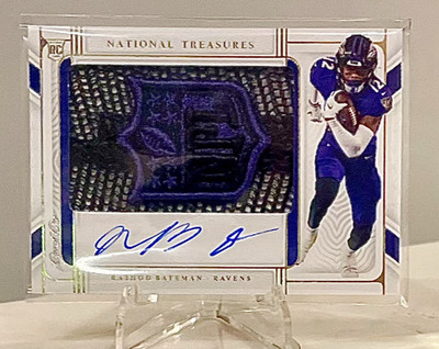   Rashod Bateman 1/1 National Treasures (RC)   Rookie Hat Shield Auto