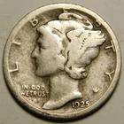 1925 S Mercury Dime 90% Silver G-VG  "Actual Coin Pictured - Not Cleaned"