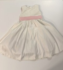 Cinderella Dress Girls 6 White Sleeveless Bow Back Flower Girl Communion Formal