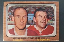 1966-67 TOPPS #65 CHARLIE HODGE GUMP WORSLEY EX VEZINA TROPHY WINNERS