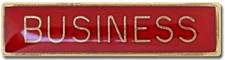 Business School Subject Bar Pin Badge in Red Enamel