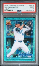 2026 TOPPS SILVER PACK 1991 CHROME PROMO AQUA JAC CAGLIANONE RC 006/199 PSA 9