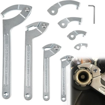 8 Pack Adjustable Hook C Pin Spanner Wrench Tool Set Nut Wrench 3/4'' to 6-7/10''