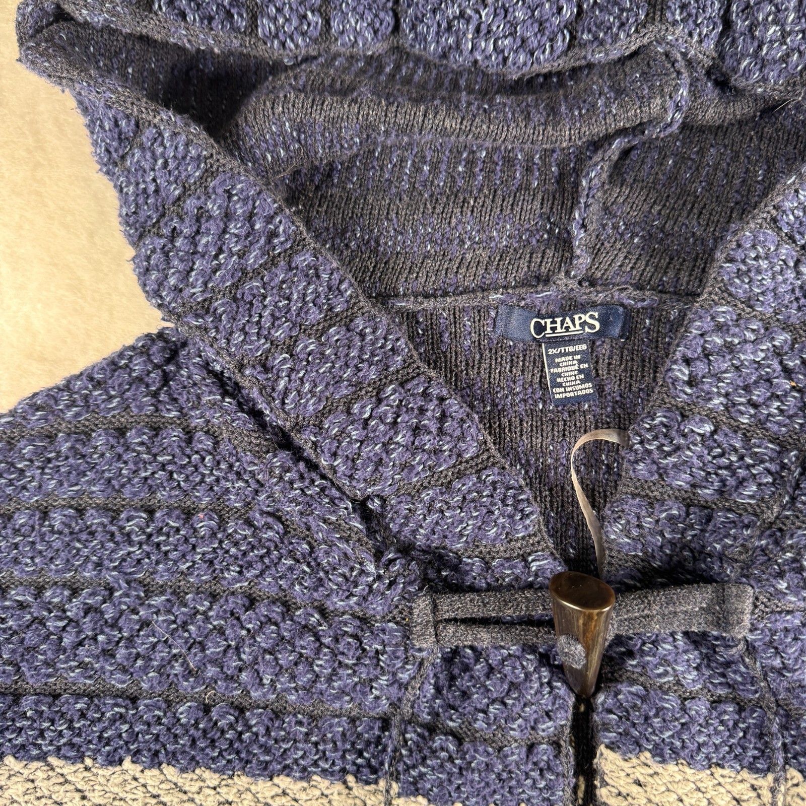 Chaps Tooth Blanket Button Up Jacket Vintage Y2K - image 2