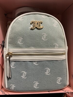 Juicy Couture Soft Denim Backpack, Card Case &🔑Key Chain Box Set NEW❣️ 