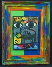 Painting Modern Expressionist Jaber Art Raw Portrait Face Frame Painted